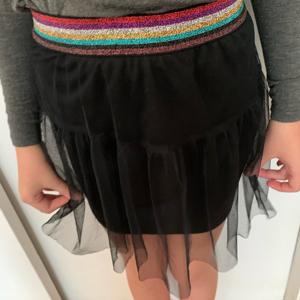 Paisley Sky Black Tulle Girls Skirt Size 6/6X